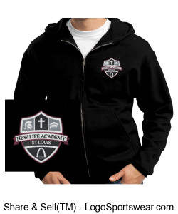 Adult - Sweatshirt Hoodie - Embroidered NLA Crest Logo Design Zoom